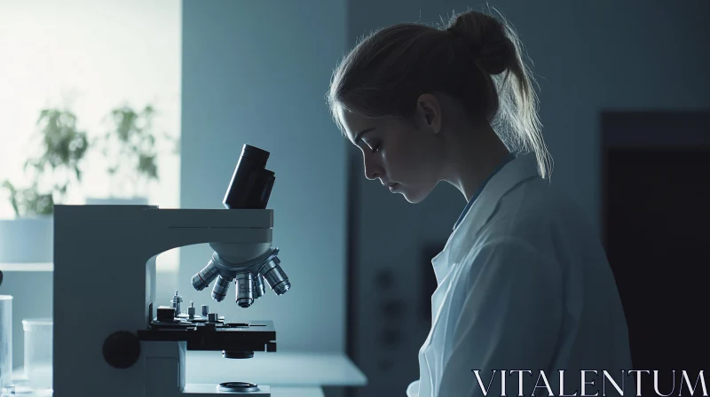 Concentrated Research: Scientist at Work AI Image