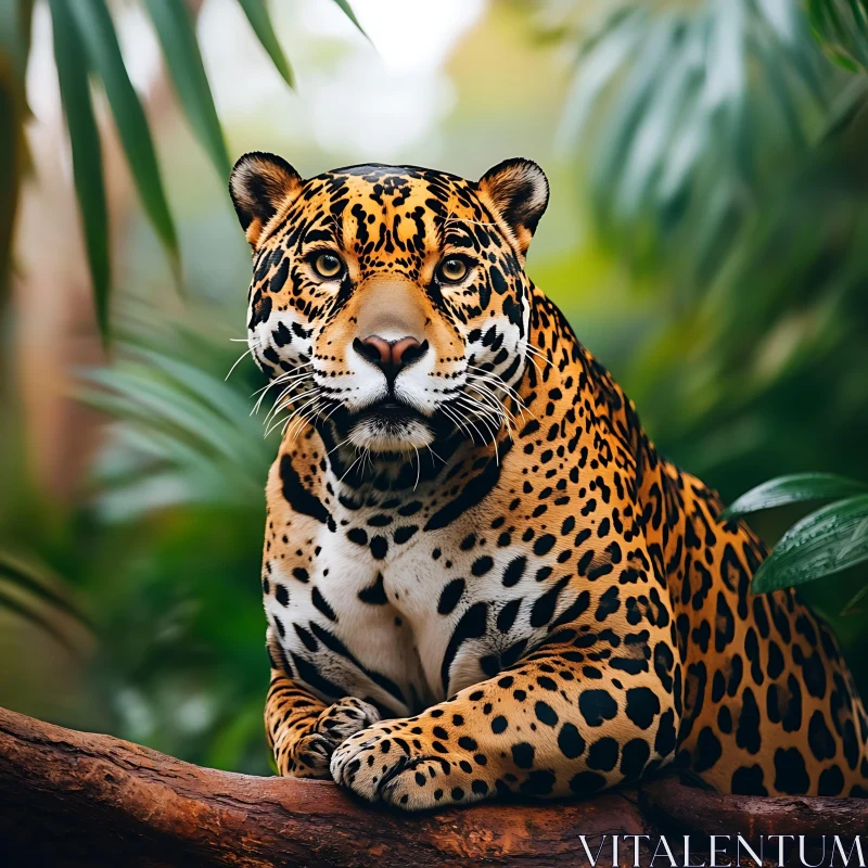 Resting Jaguar in Jungle AI Image