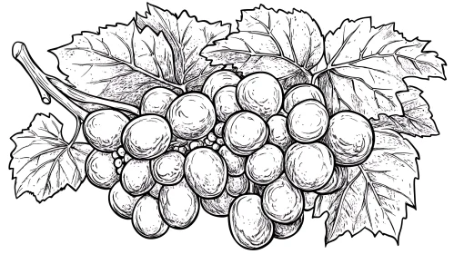 Monochrome Grapevine Illustration