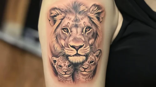 Lion Family Tattoo Art