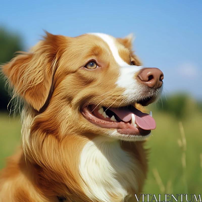 Happy Golden Dog Outdoors AI Image