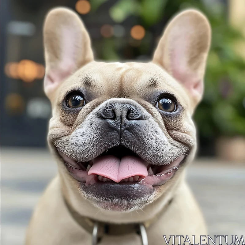 Smiling French Bulldog Portrait AI Image