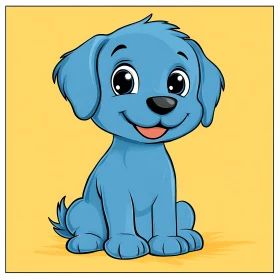 Cute Blue Puppy Drawing