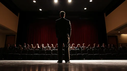 Man Delivering Speech to Audience