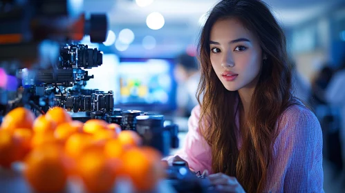 Female Portrait in Tech Environment
