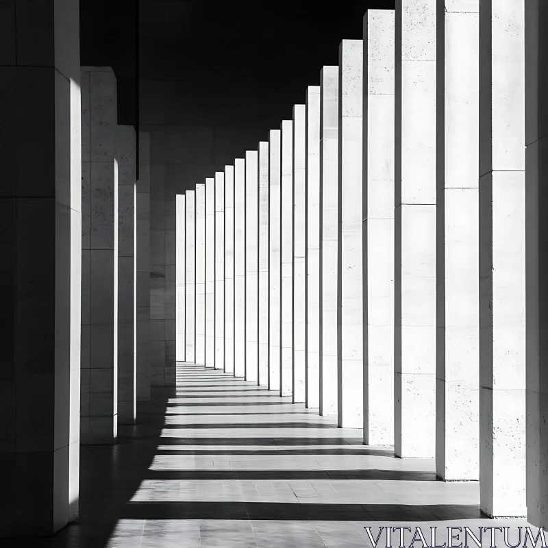 Architectural Column Array in Monochrome AI Image