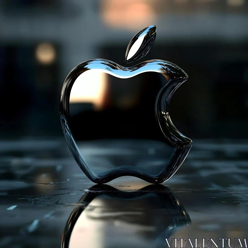 Sleek Glass Apple Logo AI Image