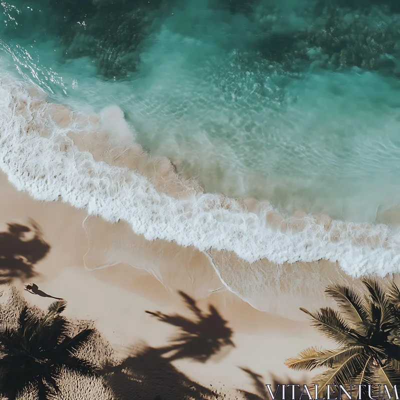 AI ART Aerial View of Tropical Beach Paradise