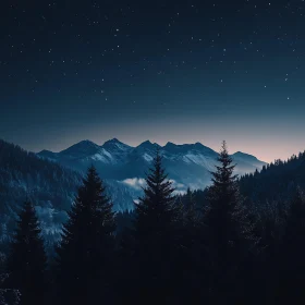 Night Sky Mountain Landscape