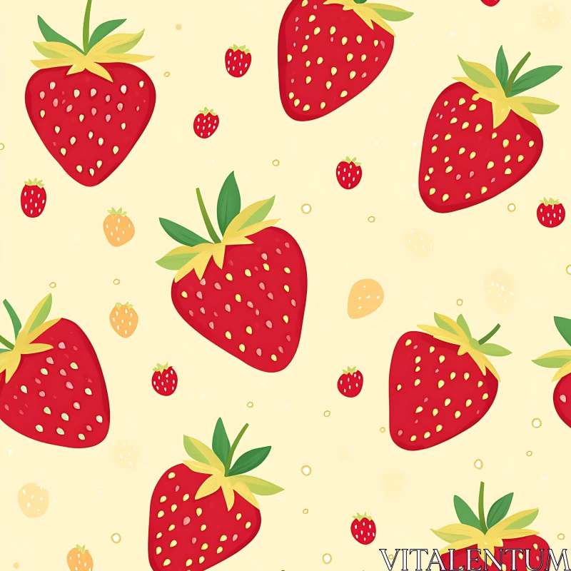 Seamless Strawberry Texture - Cute Food Art AI Image