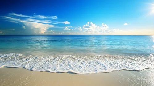 Calm Ocean Waves on Sandy Beach