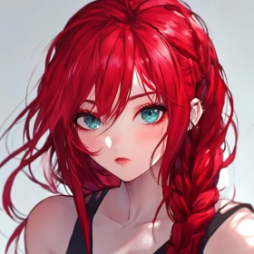 Red-Haired Anime Girl Portrait