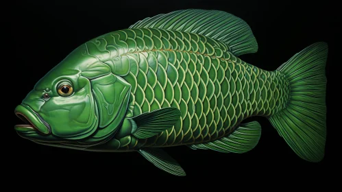 Green Fish in a Black Sea: A Sculptural Painting