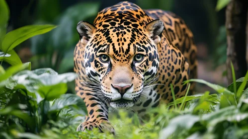 Prowling Jaguar in Jungle