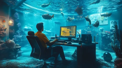 Submerged Workspace: Coding in an Aquarium