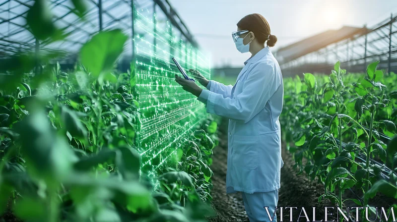 Scientist Using Technology in Agriculture AI Image