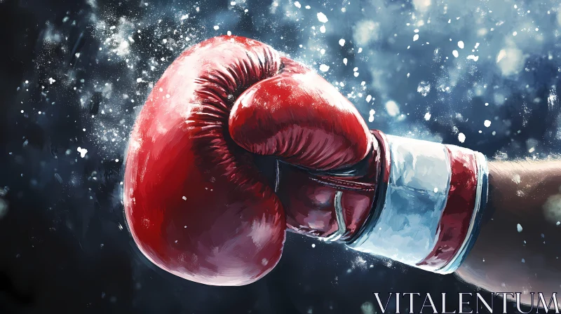 Dynamic Red Boxing Glove in Motion - Captivating Sports Imagery AI Generated Image AI Image