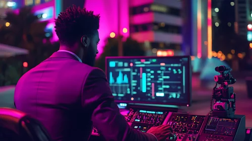 Data Science in Neon Cityscape