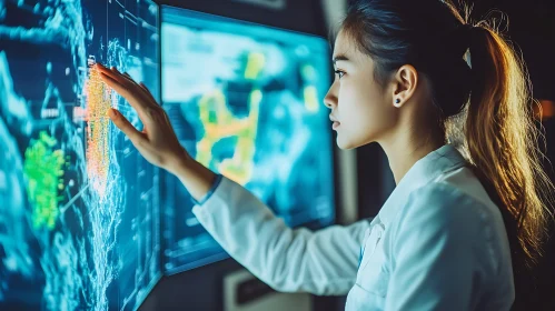 Woman Analyzing Data