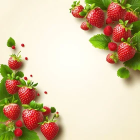 Strawberry and Leaves Composition