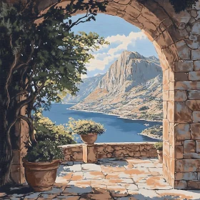 Coastal View from Stone Balcony