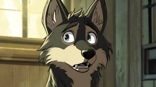 Animated Wolf with Expressive Eyes