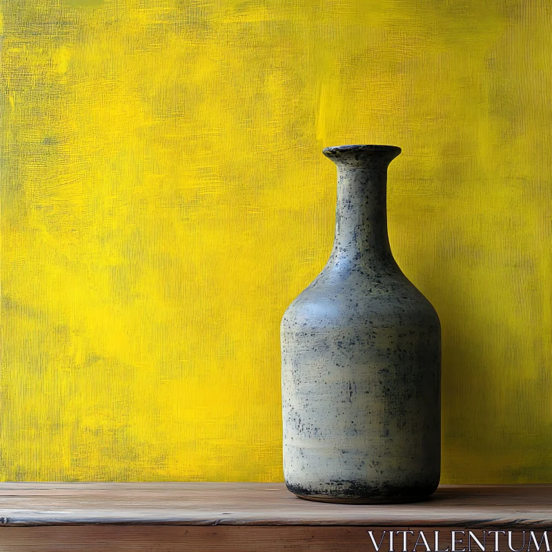 AI ART Ceramic Vase on Wooden Table