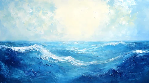 Serene Seascape Art with Gentle Waves