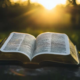 Golden Scripture: Light Shining on Open Book