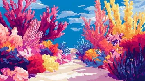 Colorful Underwater Pixel Landscape