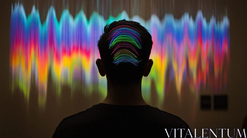 AI ART Colorful Light Projection on Person