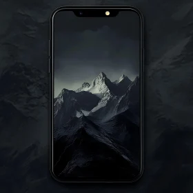 Dark Mountain Peaks on Mobile Screen