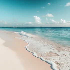 Calm Ocean Waves on Sandy Shore