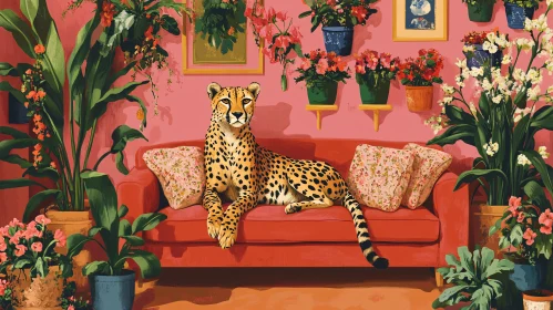 Relaxing Cheetah Home Interior Art