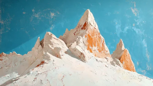 Majestic Snow-Capped Peaks Art Against Sky