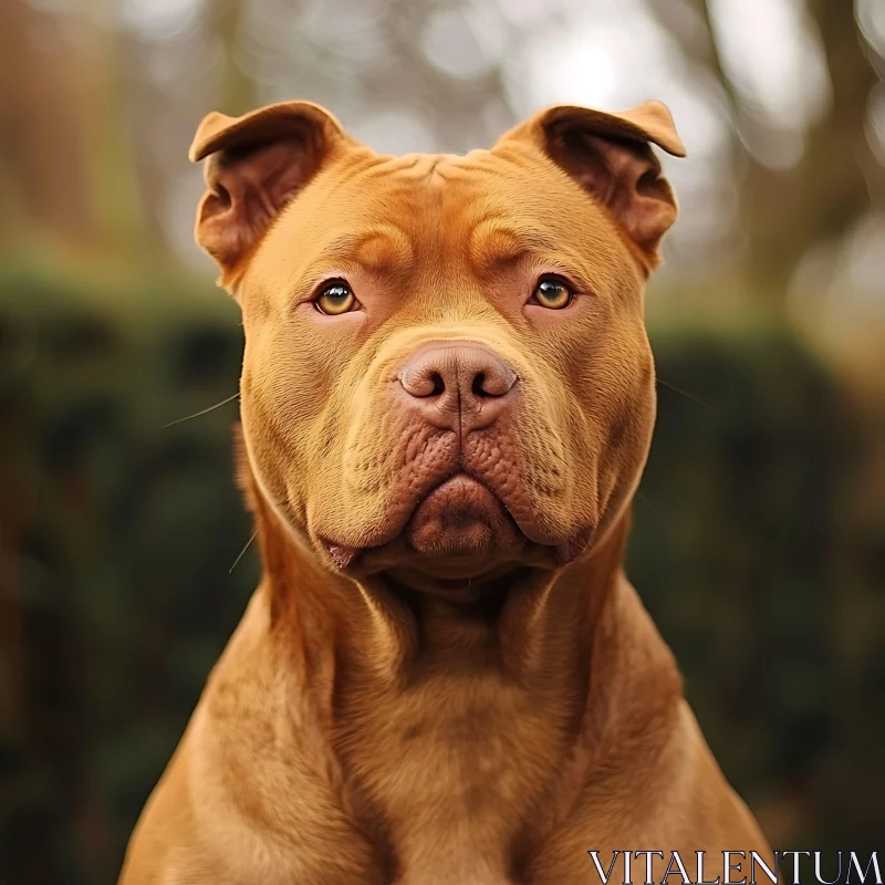 Portrait of an Alert Brown Dog Outdoors AI Image