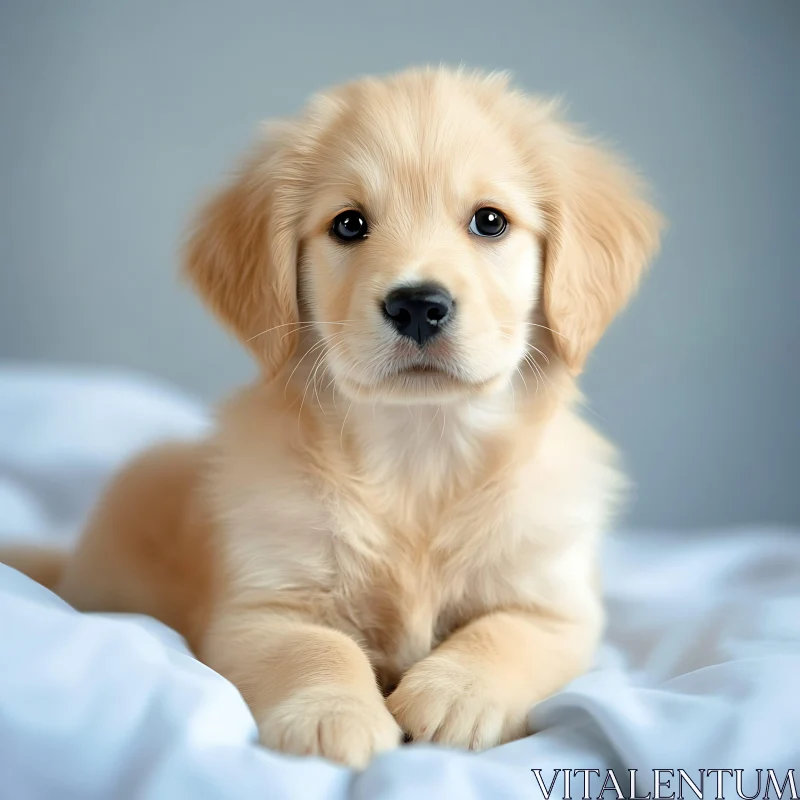 Cute Golden Retriever Puppy AI Image