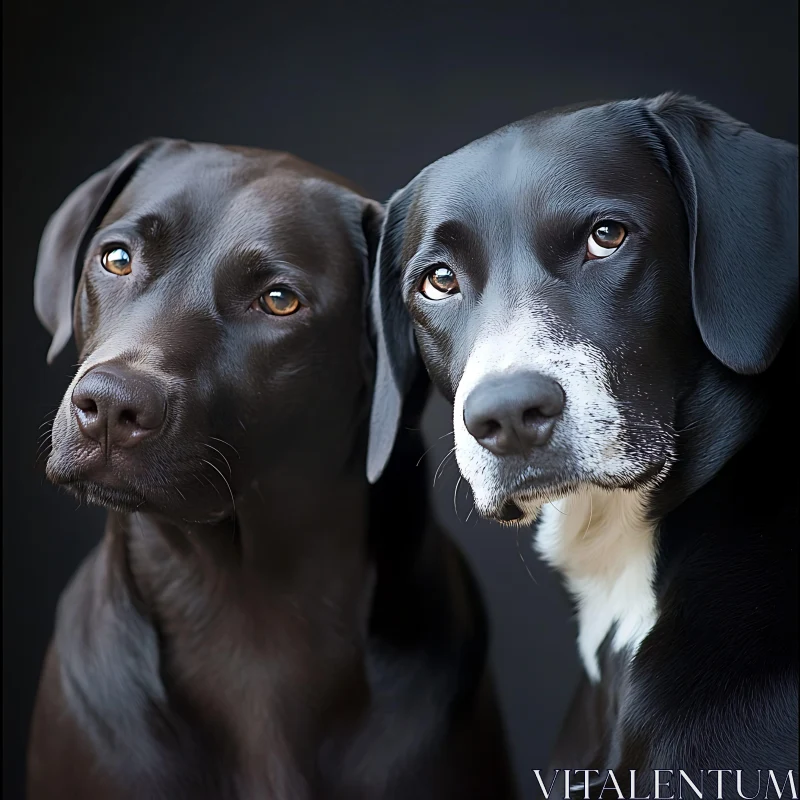 Detailed Black Dog Portrait with Expressive Eyes AI Image