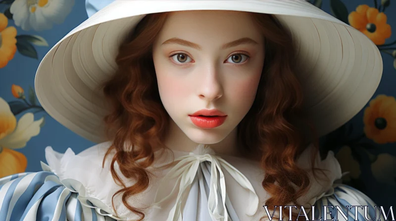 Classical Portraiture with a White Hat | Photobashing Technique AI Image