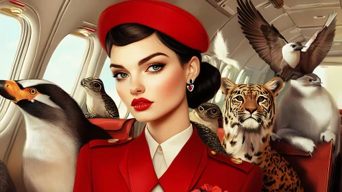 Vintage Airplane Adventure with Animals