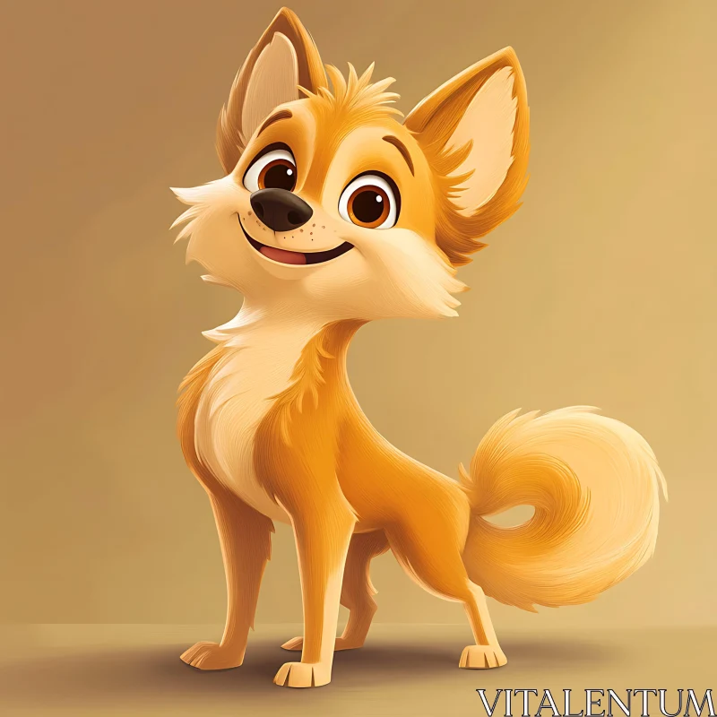 Charming Cartoon Fox Character AI Image