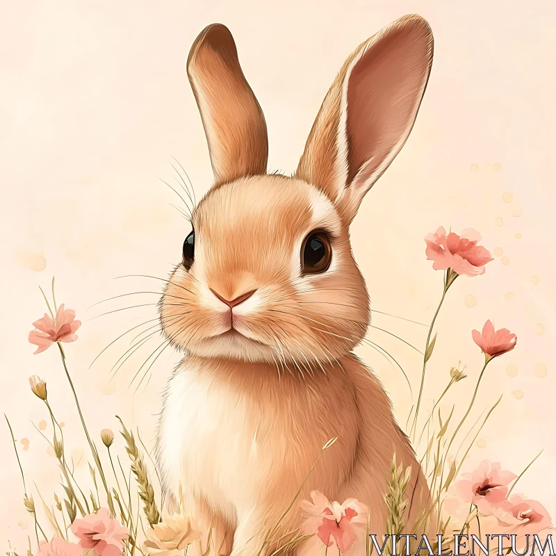 Rabbit in Bloom AI Image