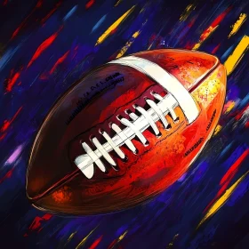 Abstract American Football Art with Vivid Colors