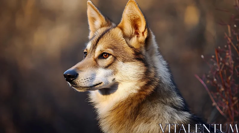 Majestic Wolf Gaze AI Image