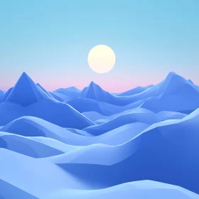 Pastel Geometric Mountain Serenity