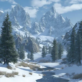 Winter Mountain Serenity Landscape