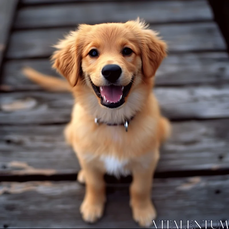 AI ART Smiling Golden Retriever Puppy