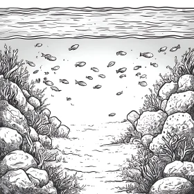 Fish in Coral Reef Illustration