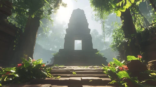 Lost Temple Amidst Verdant Foliage