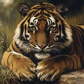Resting Tiger Close-Up